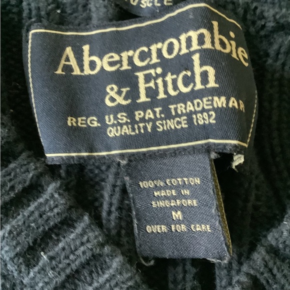 Vintage Y2K Abercrombie &Fitch men’s blue v-neck ribbed muscle sweater size m - Picture 6 of 7